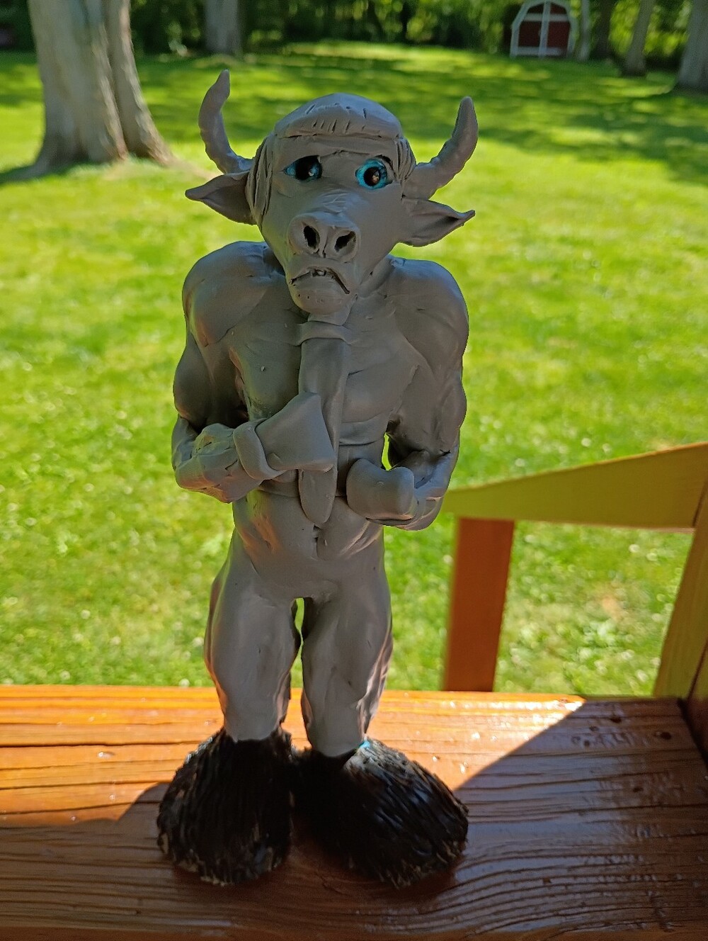 The "Hand Sculpted Trumfullo The Fighting Buffalo Sculpture"